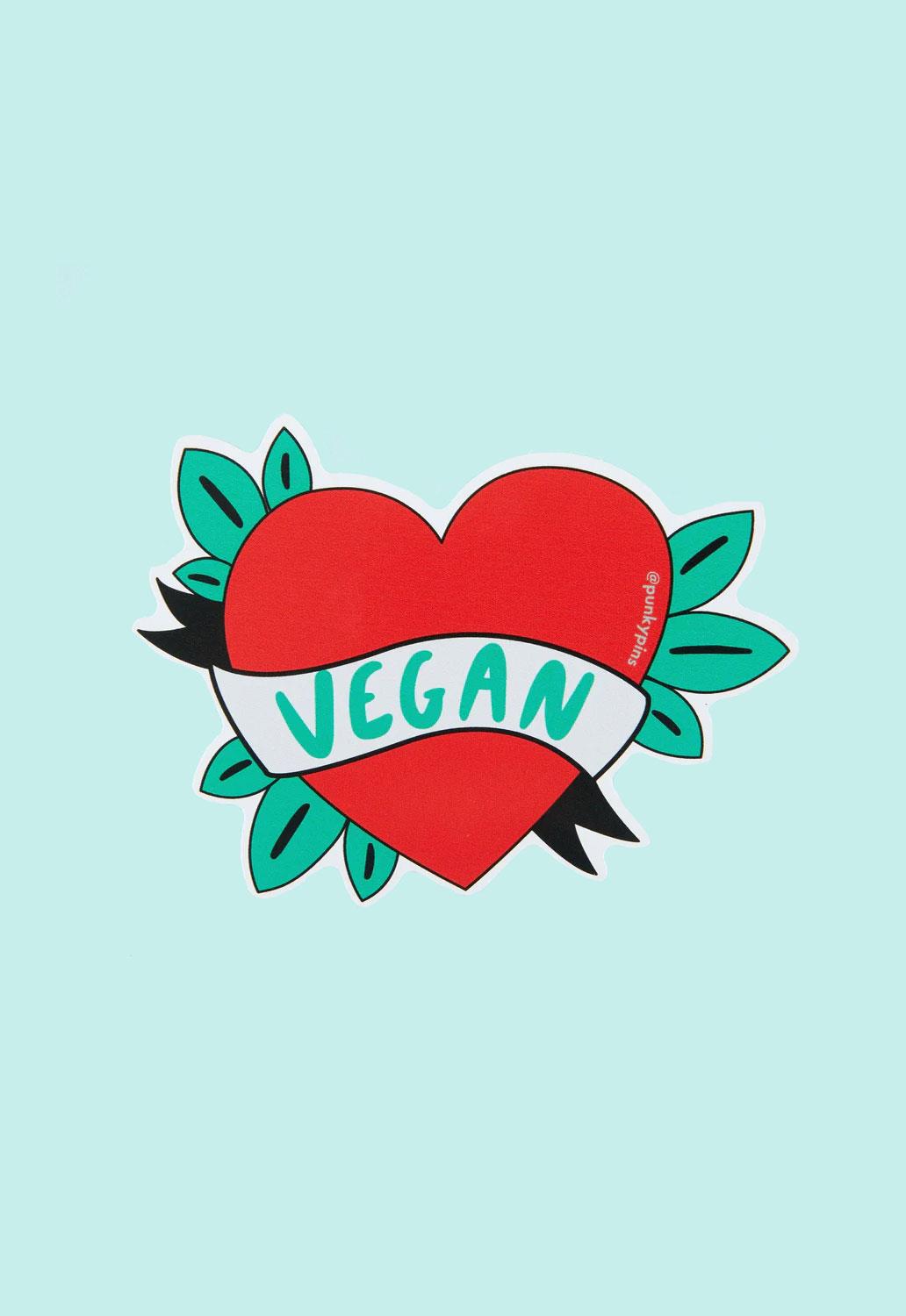 Vegan Heart Sticker