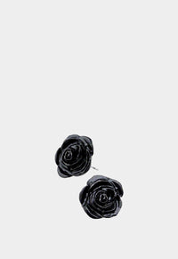 Black Rose Ear Studs