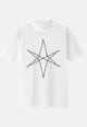 White Bring Me The Horizon Barbed Wire Band T-Shirt. Regular fit, short-sleeved tee with a crew neckline and screen-printed design. Features a barbed wire hex symbol on the front and the band logo on the back.