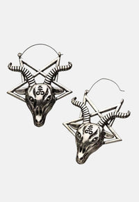 Baphomet Head Plug Hoops