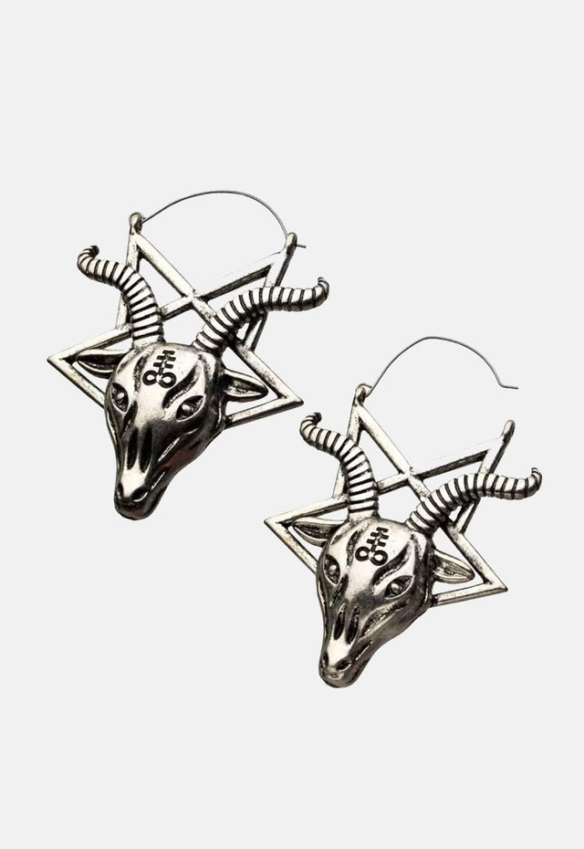 Baphomet Head Plug Hoops