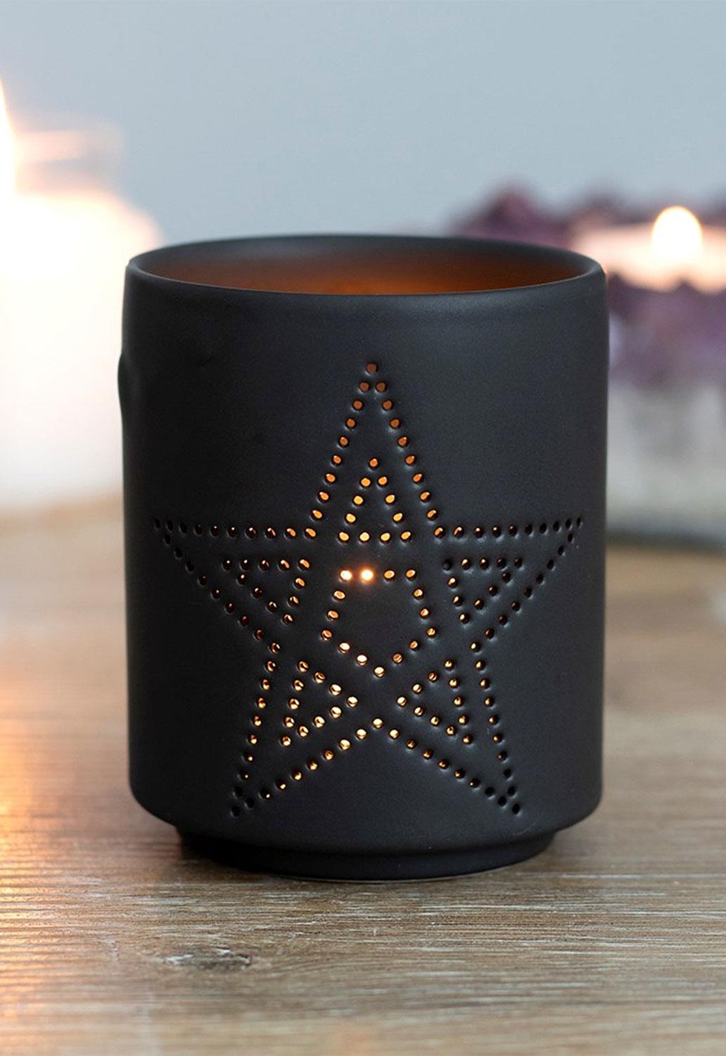 Pentagram Cut Out Tealight Holder