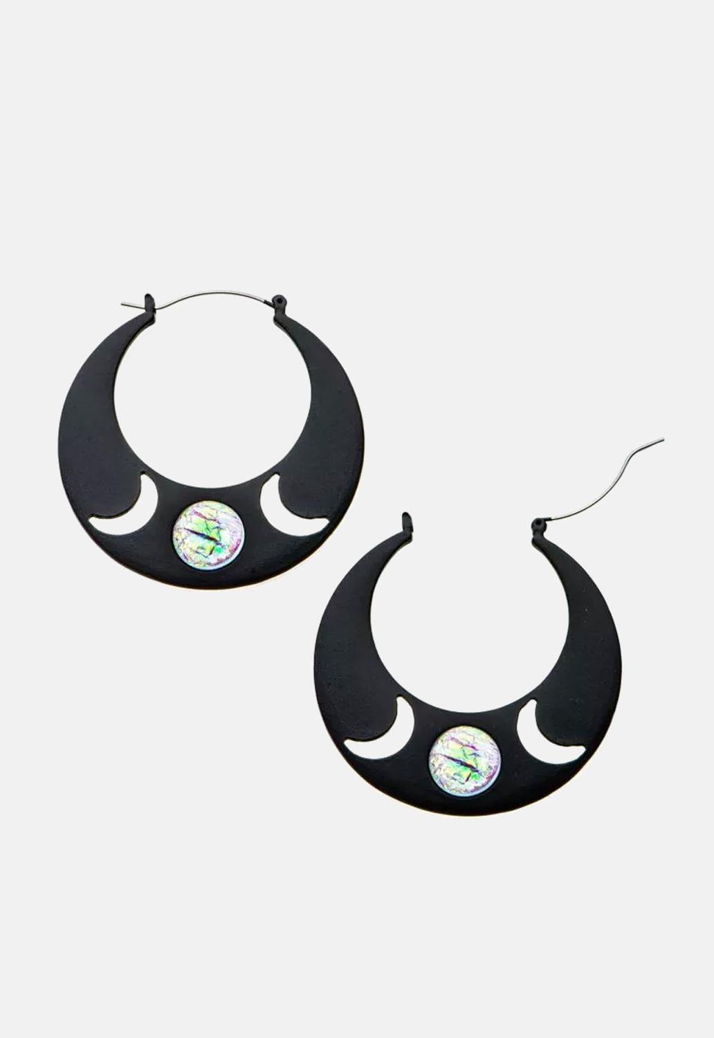 Moon Cut Out Plug Hoops