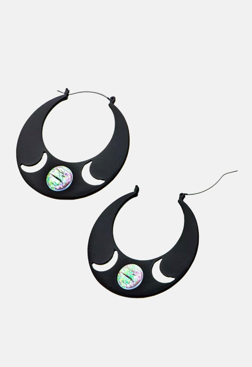 Moon Cut Out Plug Hoops