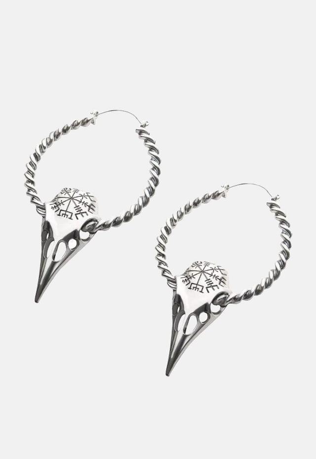 Raven Skull Plug Hoops