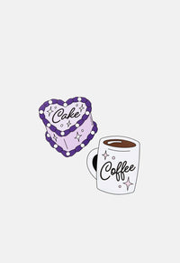 Coffee & Cake Vinyl Sticker 2 Pack