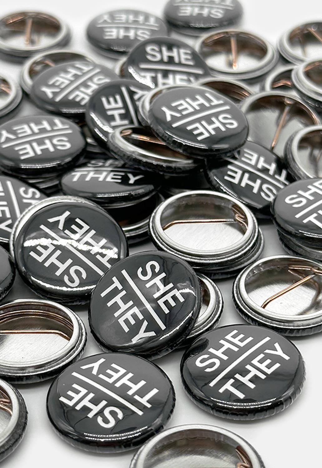 She/They Button Badge